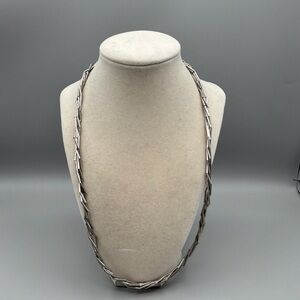 Peruvian sterling silver tube necklace